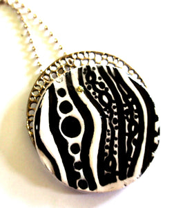Fine Porcelain Pendant With Silver Backing by Jan Rietdyk