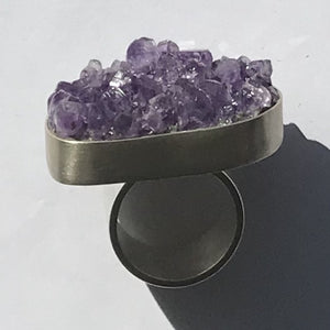 Spectacular Amethyst and Stirling Silver Ring