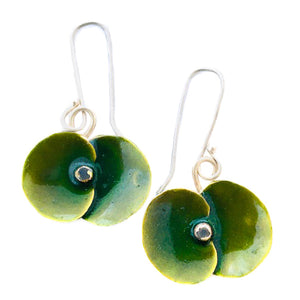 Green Poppy Earrings by Diane Connal