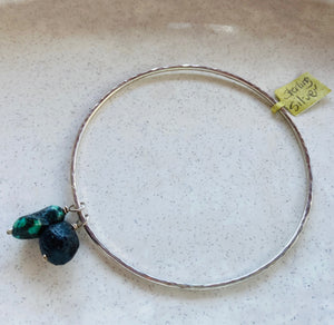 Stirling Silver Bangle With Turquoise by Gabby Malpas