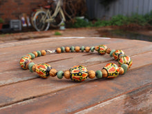 Load image into Gallery viewer, Necklace with Hand-Painted Gumnut Beads By the Women of Camel Camp
