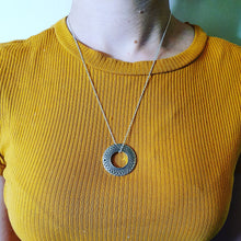 Load image into Gallery viewer, Stirling Silver Patterned Ring Pendant by Kirra-lea Caynes. SOLD but can be reordered.
