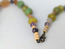 Load image into Gallery viewer, Unique Necklace of Sea Urchin Spines, Ametrine, Amethyst, Turquoise, Jade & Wood