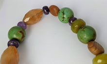 Load image into Gallery viewer, Unique Necklace of Sea Urchin Spines, Ametrine, Amethyst, Turquoise, Jade & Wood