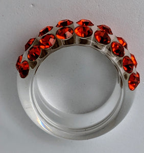 Resin & Orange Crystal Ring