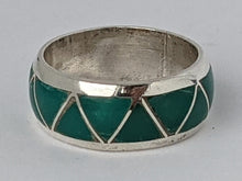 Load image into Gallery viewer, Vintage Sterling Silver &amp; Turquoise Enamel Ring
