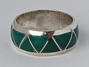 Vintage Sterling Silver & Turquoise Enamel Ring