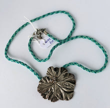 Load image into Gallery viewer, Fine Silver Leaf Pendant On Traditional Japanese Braid