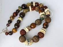 Load image into Gallery viewer, Unique Necklace with Mix of Earthy Toned Unusual Beads