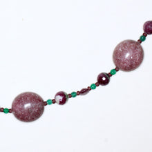 Load image into Gallery viewer, Purple Zoisite, Green Onyx and Ruby Necklace