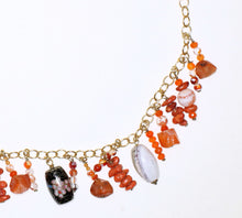 Load image into Gallery viewer, Rare Cloisonné, Fire Agate, Carnelian and Coral Necklace