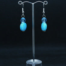 Load image into Gallery viewer, Beautiful Blue Faceted Glass Earrings by Christine Smalley