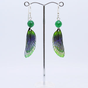 Unique Earrings with Translucent Glass Wings by Hilda Procak