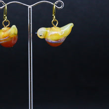 Load image into Gallery viewer, Quirky Earrings with Handmade Glass Bird Beads by Jan Cahill