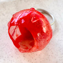 Load image into Gallery viewer, Quirky Red Silicon and Moonstone Ring by Shan Shan Mok