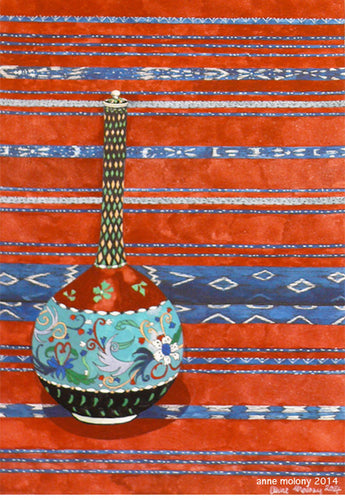 Vase with Sumba Blanket by Anne Molony