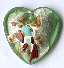 Load image into Gallery viewer, Green Glass Heart Pendant