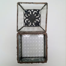 Load image into Gallery viewer, Medium Lead Light Square Hinged Jewellery Box
