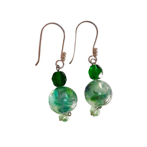 Handmade Green Drop Earrings | Beads by Liz DeLuca