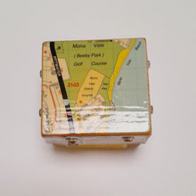 Load image into Gallery viewer, Small Wooden Square Box with Mona Vale Decoupage Map
