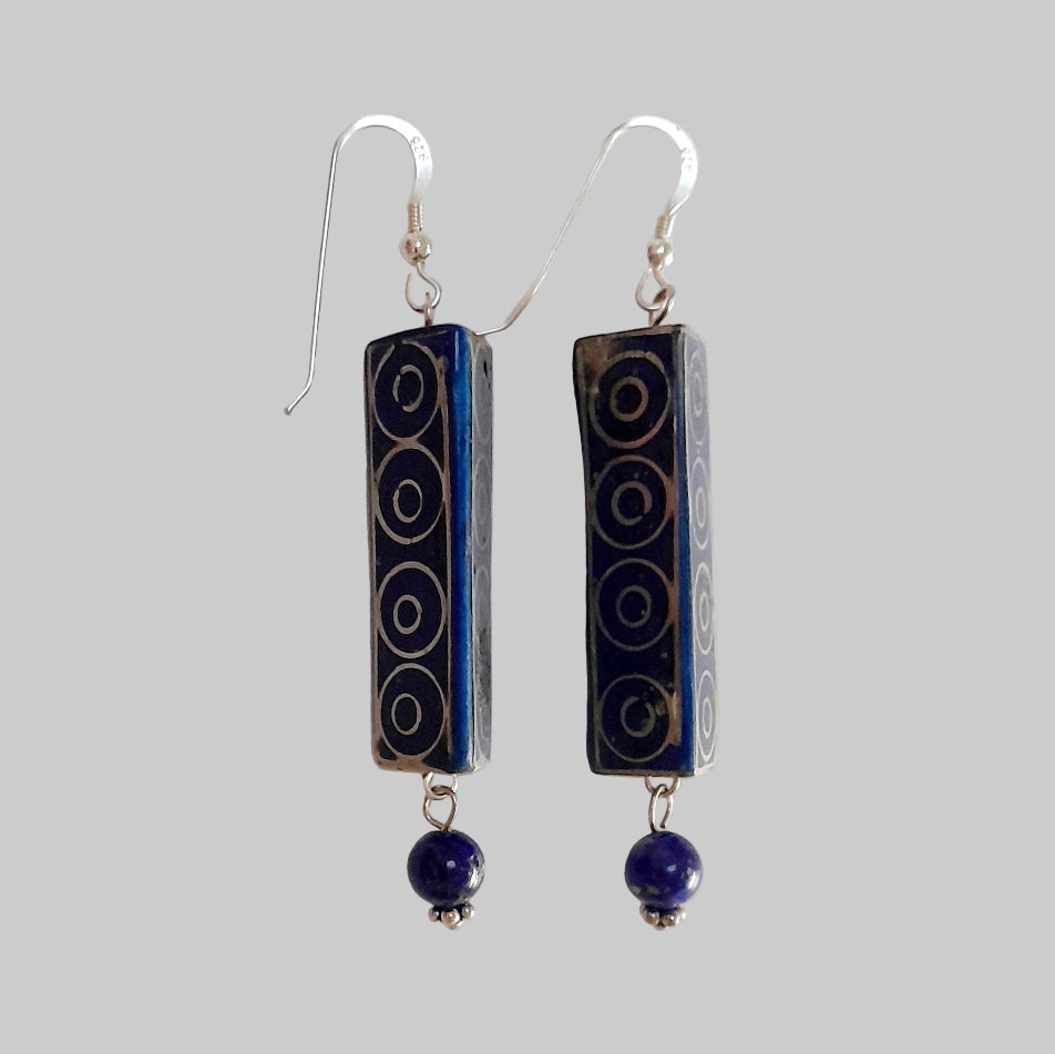 Handmade Earrings With Gems Lapis Lazuli