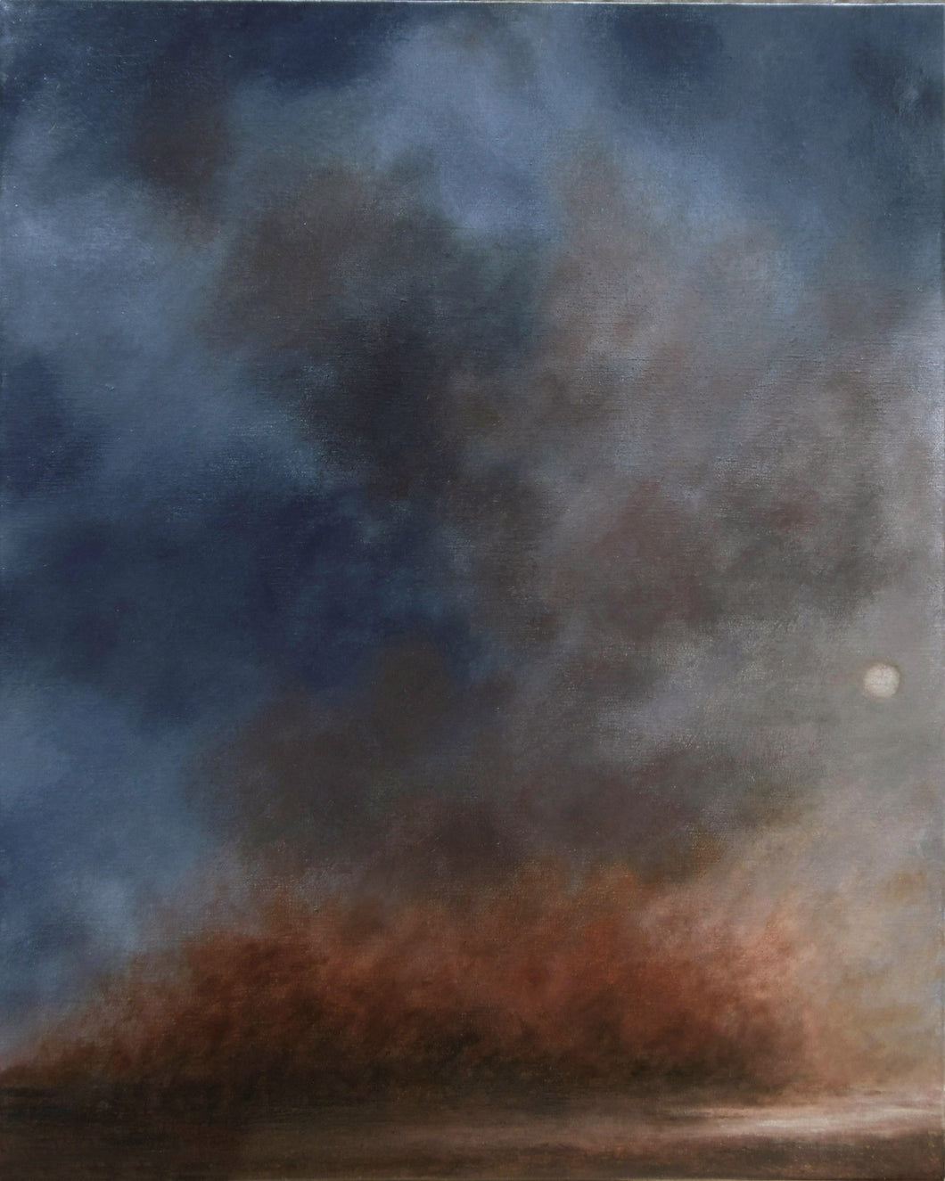 'Moonrise Near Wilcannia' by Steffie Wallace.  SOLD