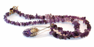Amethyst Necklace With Silver Toggle Set With Amethyst and Moonstone
