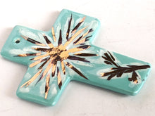 Load image into Gallery viewer, Blue Ceramic Cross By Jan Rietdyk
