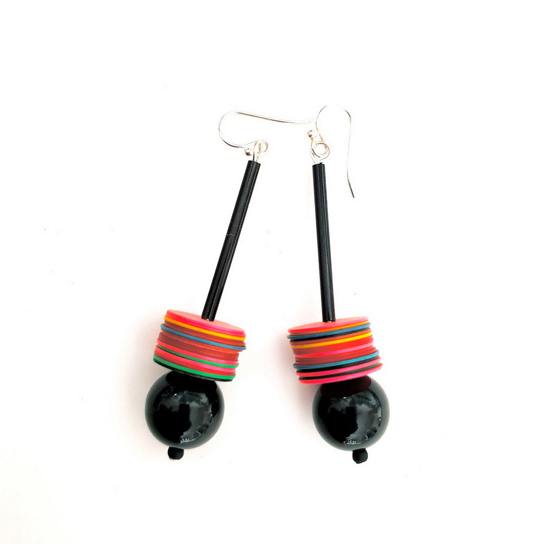 Recycled Plastic Disc Earrings By Christine Smalley
