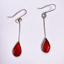 Load image into Gallery viewer, Red Drop Earrings by Diane Connal
