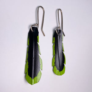 Green Tipped Rubber Earrings by Diane Connal
