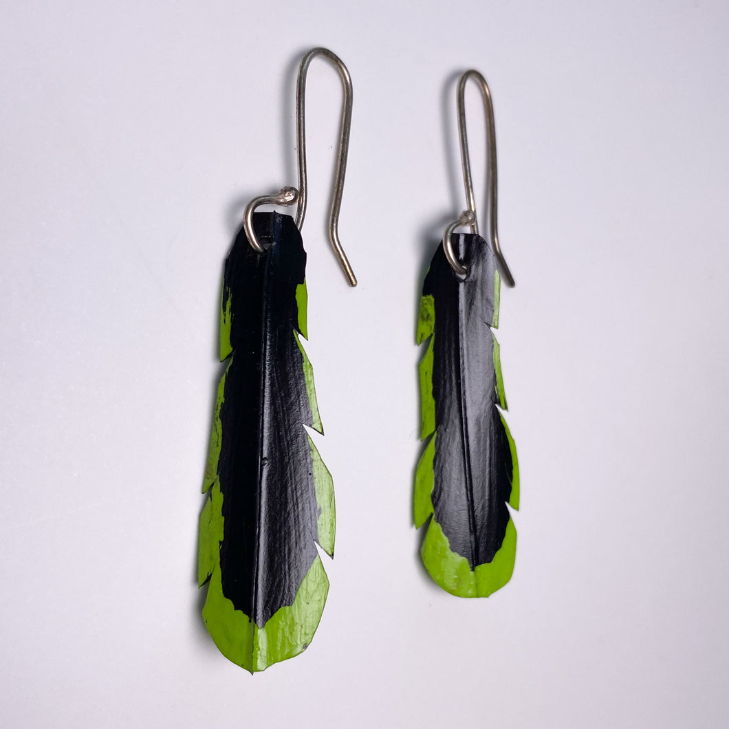 Green Tipped Rubber Earrings by Diane Connal
