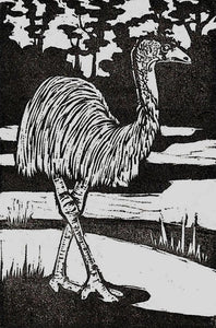 "Emu" - Traditional Artist's Hand Pulled Print by Mellissa Read-Devine.