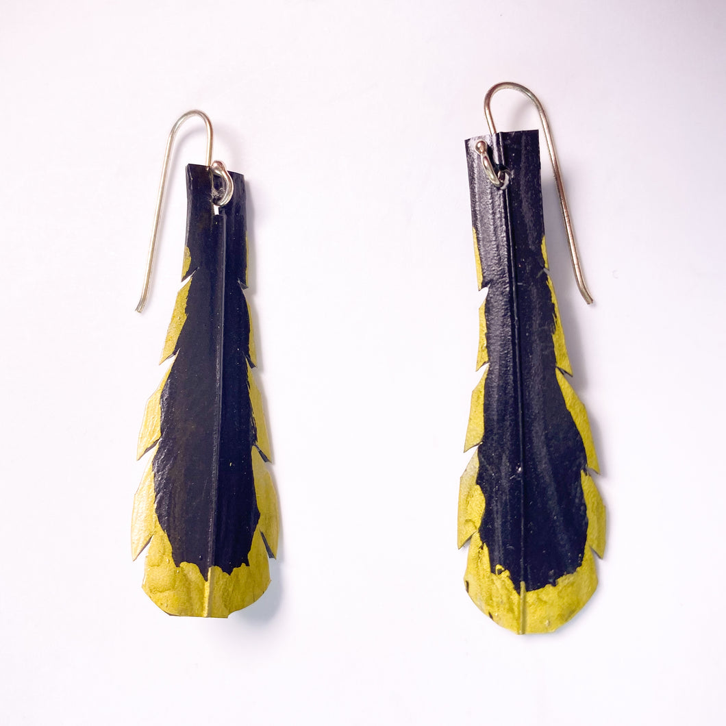 Small Gold Tipped Rubber Earrings.