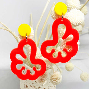 Harmony - Neon Red with Yellow Earbutton