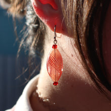 Load image into Gallery viewer, Hollow Red Glass Earrings by Susie Barnes
