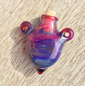 Handmade Tiny Hollow Bottle Glass Pendant by Fiona Horne