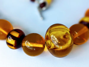 Amber Glass Beaded Necklace by Australian Artist