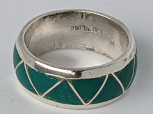 Load image into Gallery viewer, Vintage Sterling Silver &amp; Turquoise Enamel Ring
