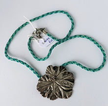 Load image into Gallery viewer, Fine Silver Leaf Pendant On Traditional Japanese Braid
