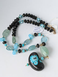 Stunning Polymer Clay and Gemstone Beaded Necklace