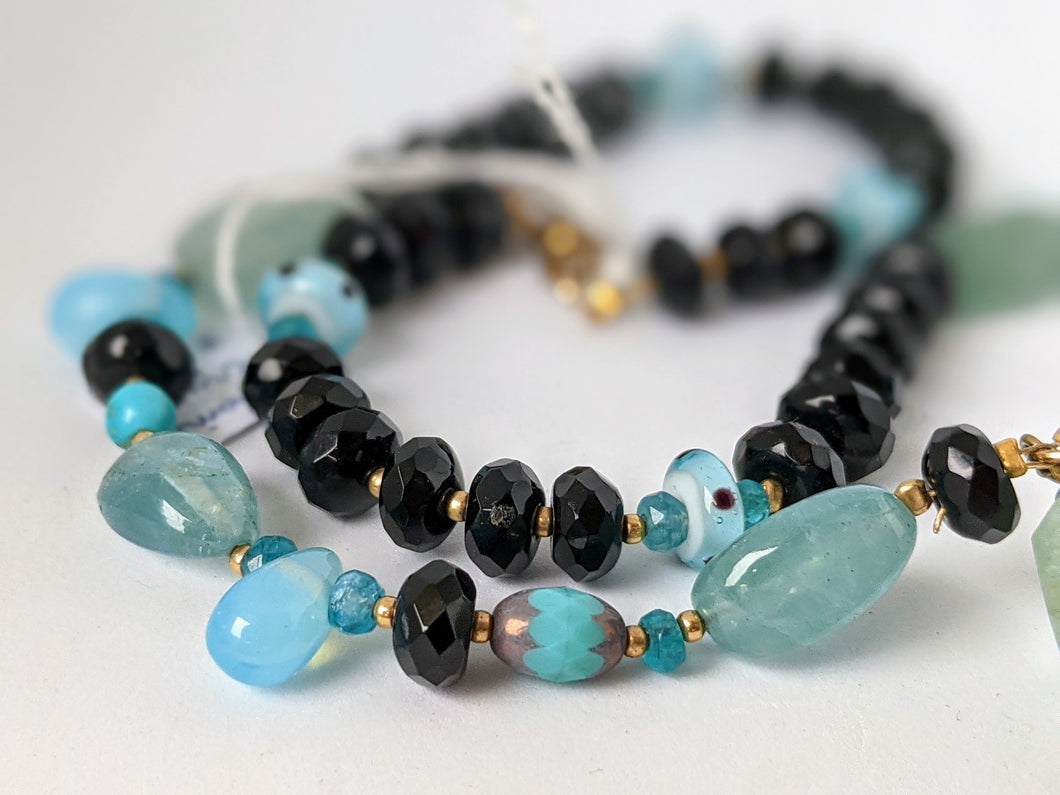 Stunning Polymer Clay and Gemstone Beaded Necklace