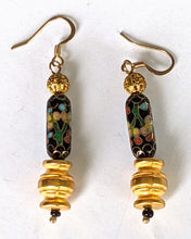Load image into Gallery viewer, Vintage Chinese &amp; Gold Plated Beaded Earrings

