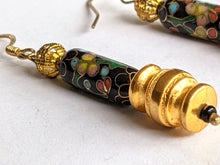 Load image into Gallery viewer, Vintage Chinese &amp; Gold Plated Beaded Earrings

