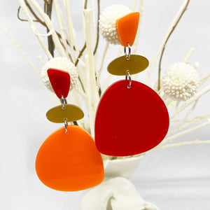 Pebbles - Reverse combo Orange and Red with Gold Coloured Middle   SOLD