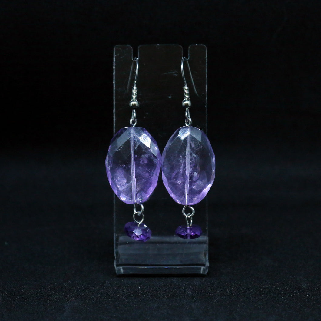 Beautiful Faceted Purple Amethyst Earrings