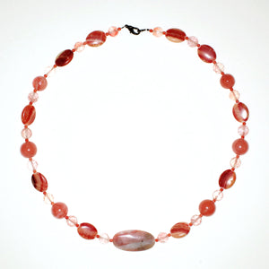 Cherry Quartz and Rhodochrosite Necklace