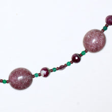 Load image into Gallery viewer, Purple Zoisite, Green Onyx and Ruby Necklace
