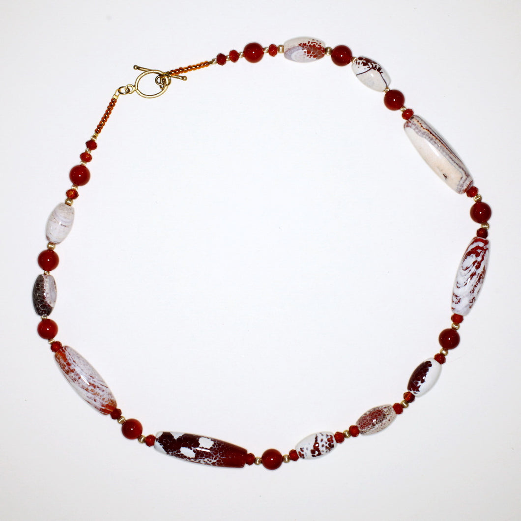 Carnelian and Fire Agate Necklace