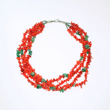 Load image into Gallery viewer, Vintage Multi-Strand Coral and Jade Necklace

